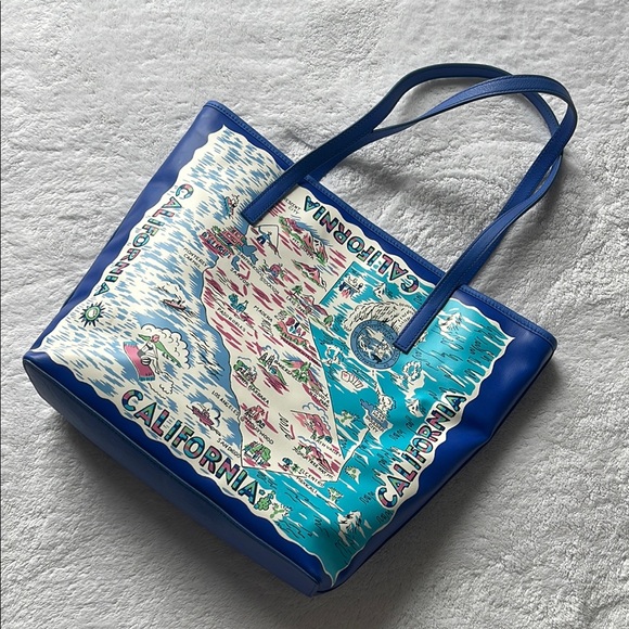 Blue California Map Tote Bag - Picture 2 of 5